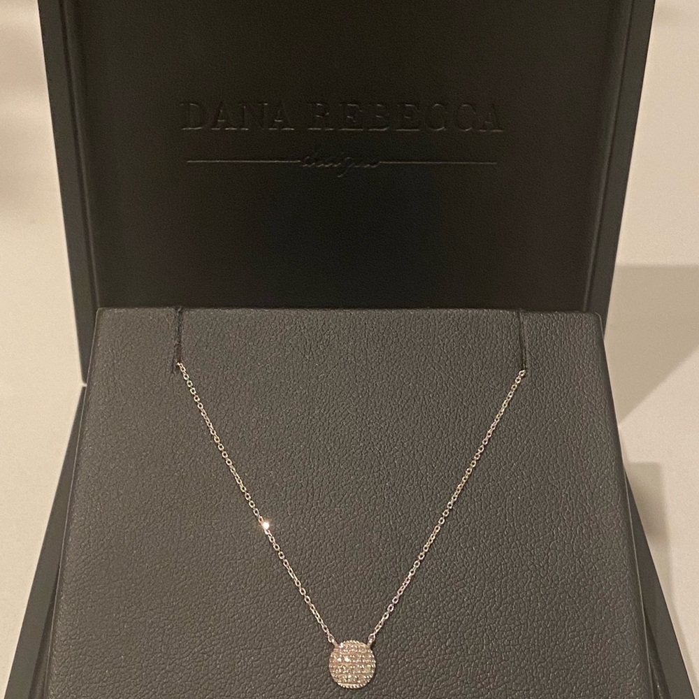 Dana Rebecca Mini Joy Necklace in White Gold with Diamonds
